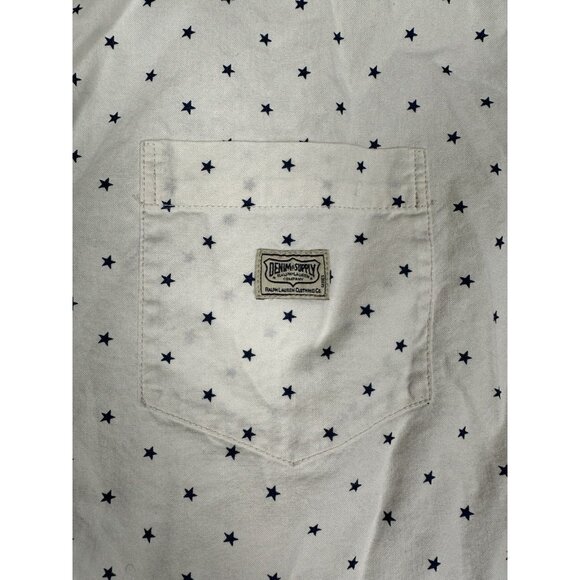 Denim & Supply Ralph Lauren Short Sleeve Star Print Button Down Shirt 2XL Preppy - Picture 2 of 11